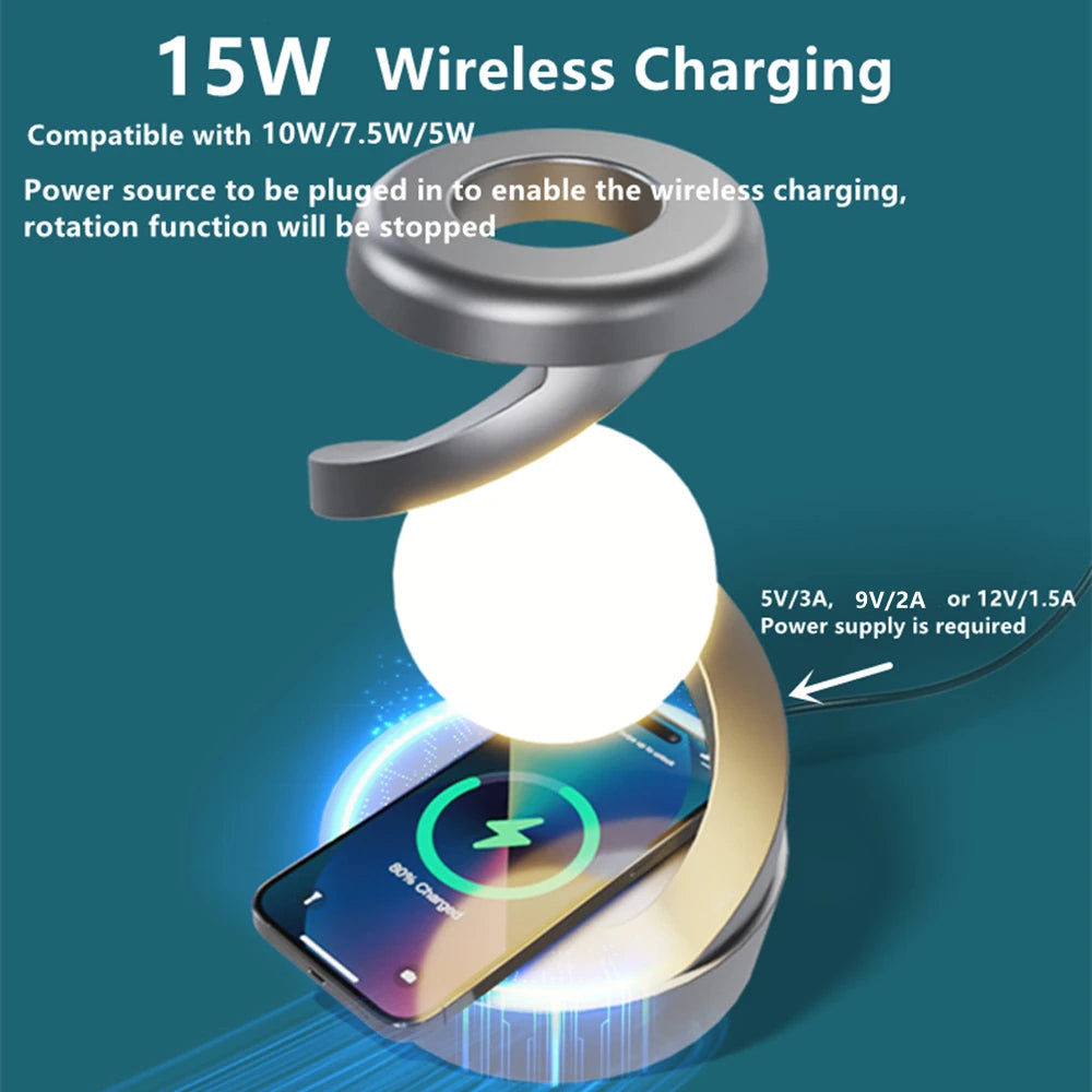 Creative Floating Desk Lamp with Wireless Charger